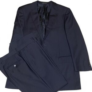 Abito Sartoriale Mattarazi Uomo Navy Wool & Cashmere Italian Suit Size 42R 36W